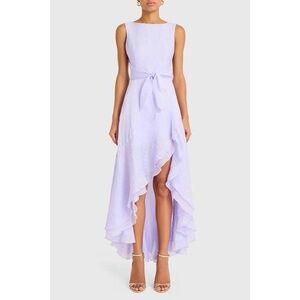NWT Amanda Uprichard Striped Lilac High-Low Casella Dress